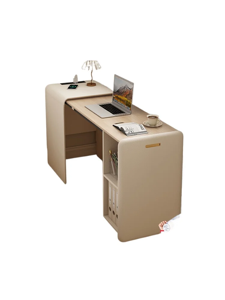 

Cream wind pull foldable solid wood desk bookcase
