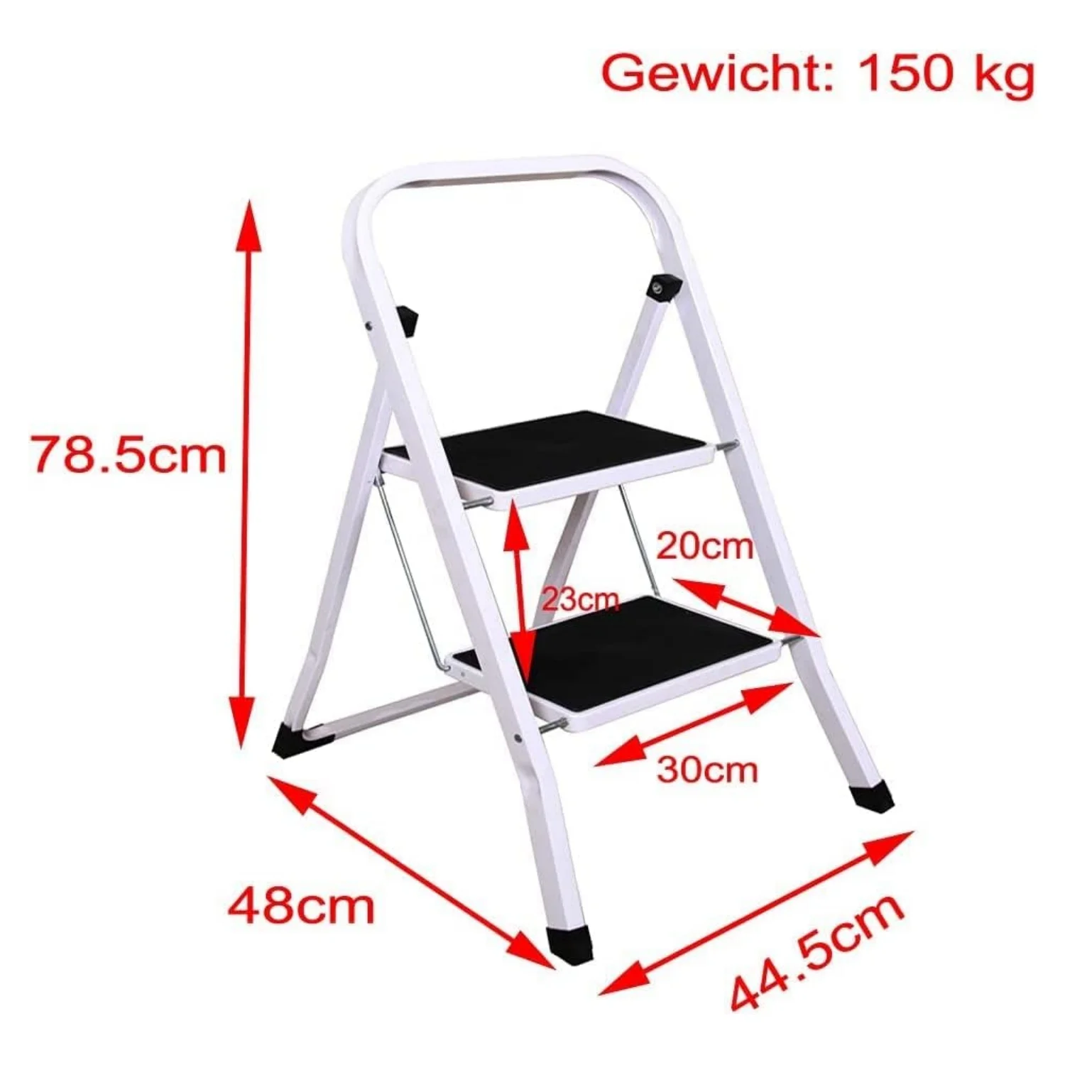 مقعد فولاذي قابل للطي بخطوتين قابل للطي ومضاد للانزلاق، سلم أمان محمول خفيف الوزن للمطبخ المنزلي