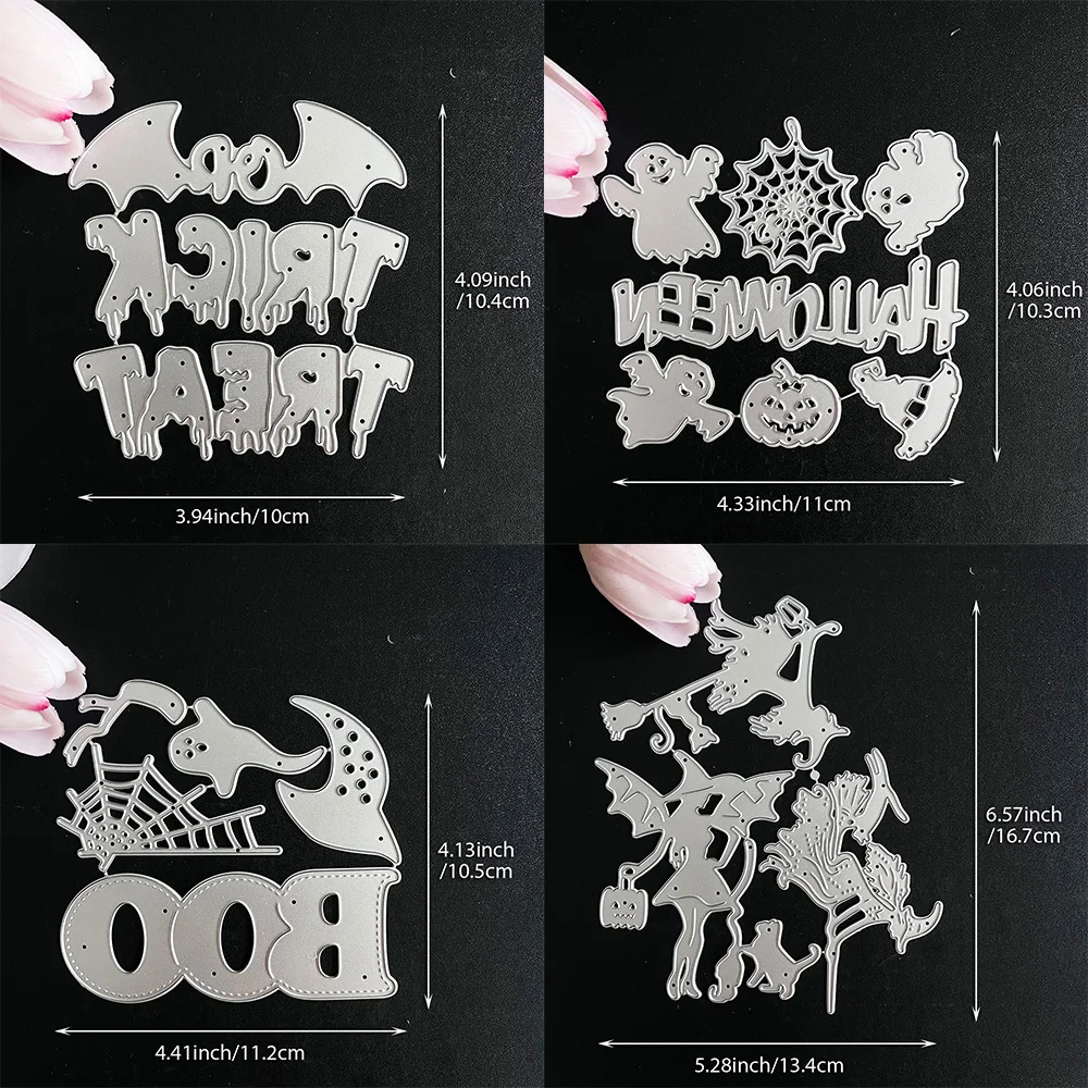 Halloween-Metall-Stanzformen aus Kohlenstoffstahl, gruselige Schneideschablone für Scrapbooking, Kartenherstellung, DIY, Papierhandwerk, Albumdekoration