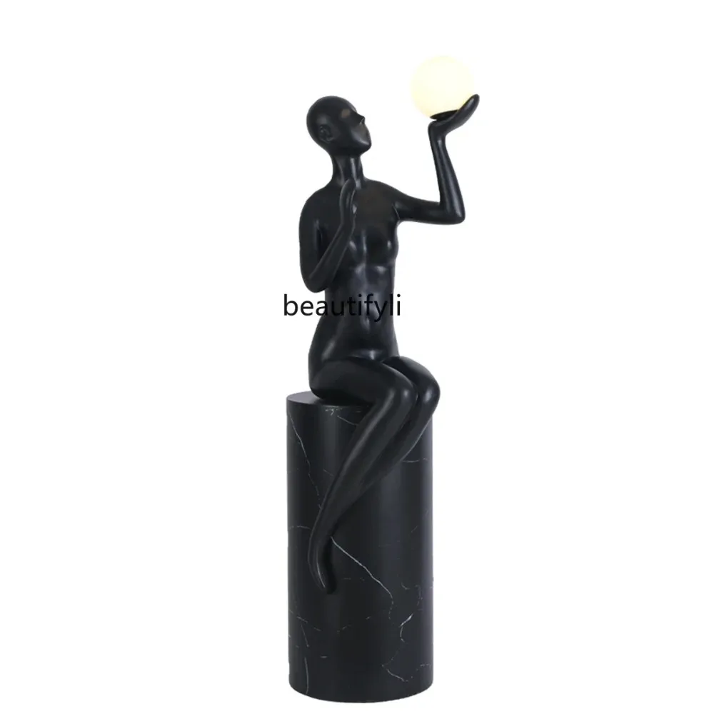 

Art Sculpture Humanoid Floor Large Decoration Luminous Home Villa Creative and Slightly Luxury Decoration