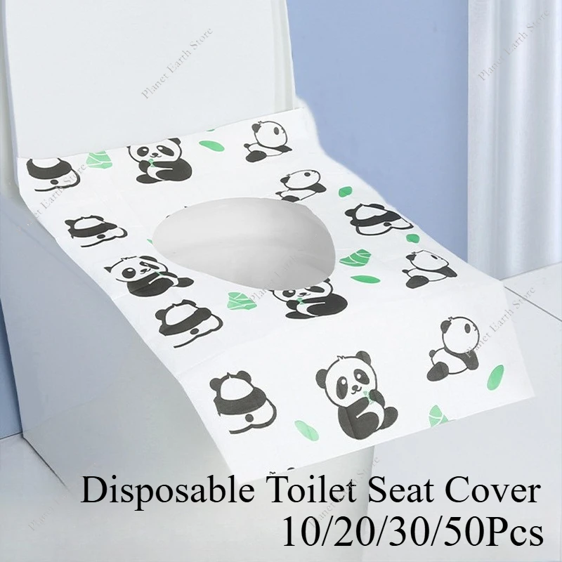 10/20/30/50Pcs Disposable Printing Toilet Seat Cover Portable Travel Hotel Bathroom Toilet Mat Pads Waterproof Toilet Cover