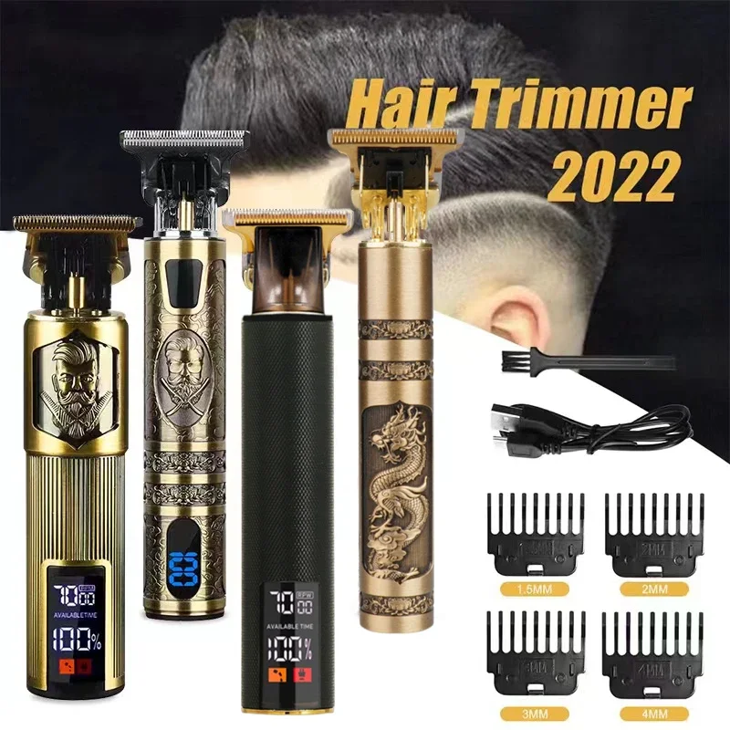 Metal Vintage T9 Women's Hair Clipper Professional Haircut Machine Hairdresser 0mm Trimmer Finish Nose Ear Man