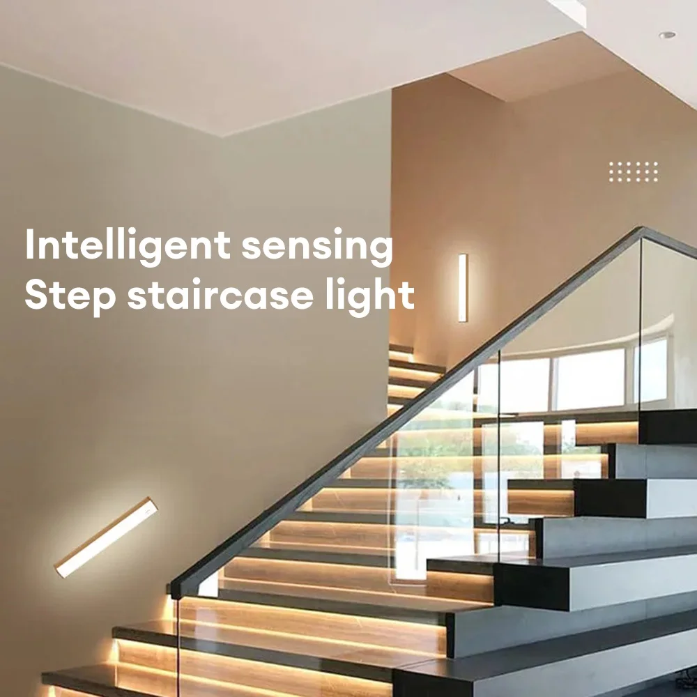Motion Sensor LED Under Cabinet Lamp Dimmable Rechargeable Night Light Stairs Closet Room Aisle Tube Bar Detector Bulb view 5