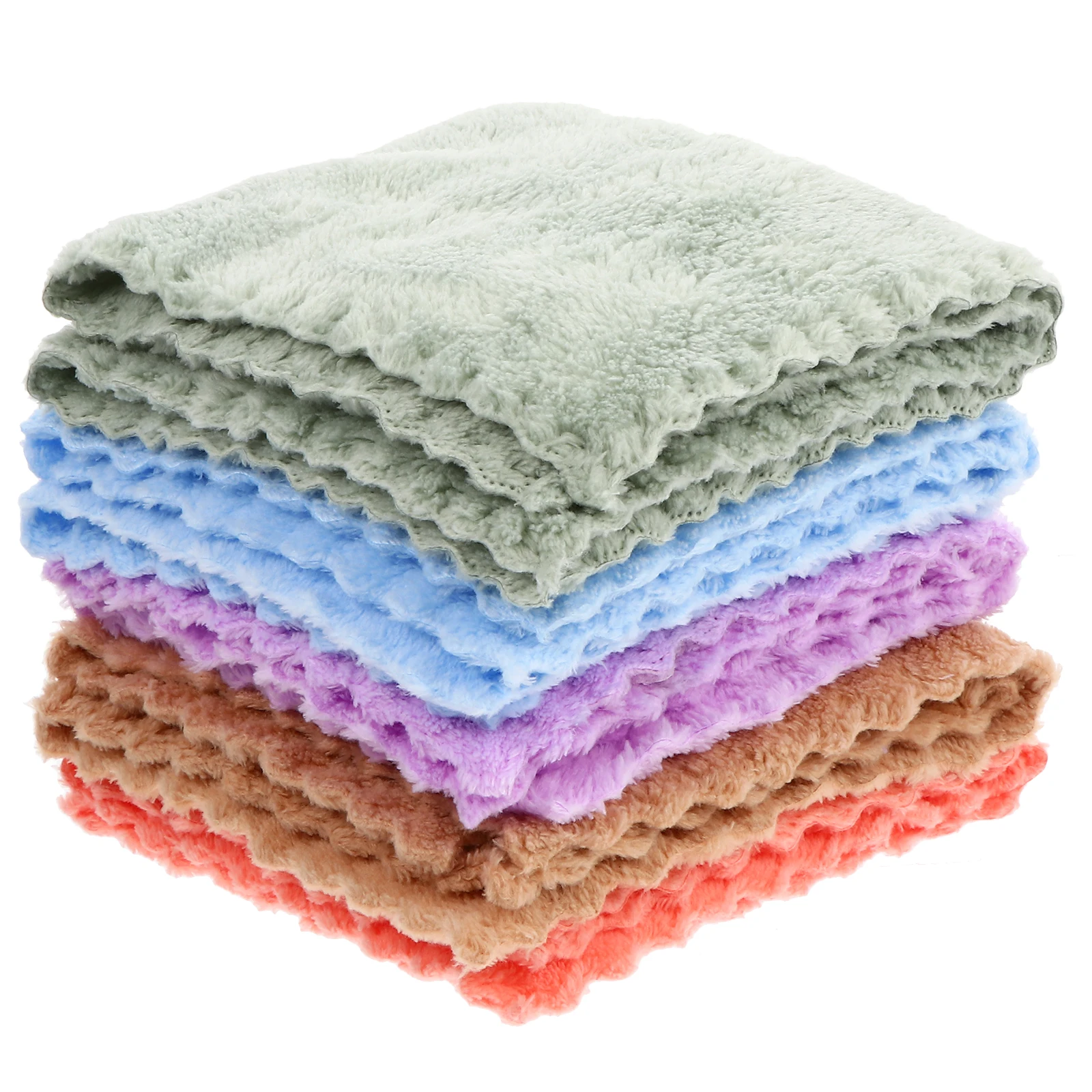 10-delige fleece babyhanddoeken zachte peuter washandjes katoenen pasgeboren handdoek voor babybaddoekenset gemengde kleur sneldrogend