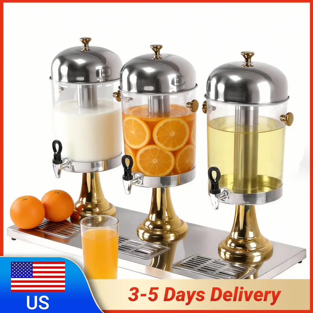 

24-Litre Drink Dispensers with Ice Core Commercial Juice Dispenser Leak-proof Spigot & Detachable Drip Tray for Parties Weddings