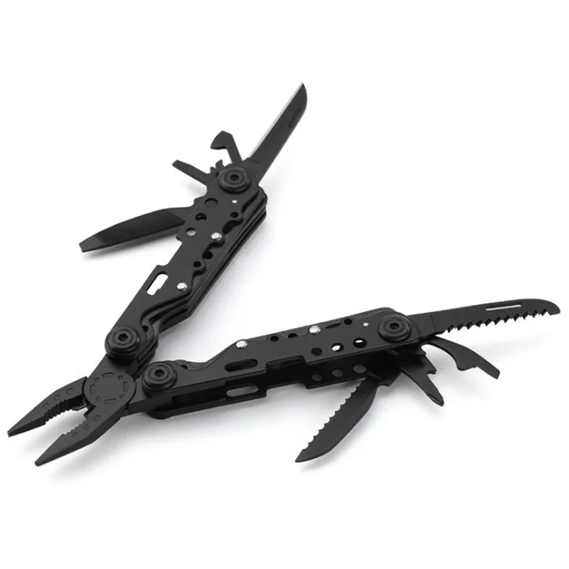 Alicates plegables multifuncionales de acero inoxidable 420, multiherramienta de supervivencia para acampar al aire libre, senderismo, herramientas EDC con Mini cuchillo