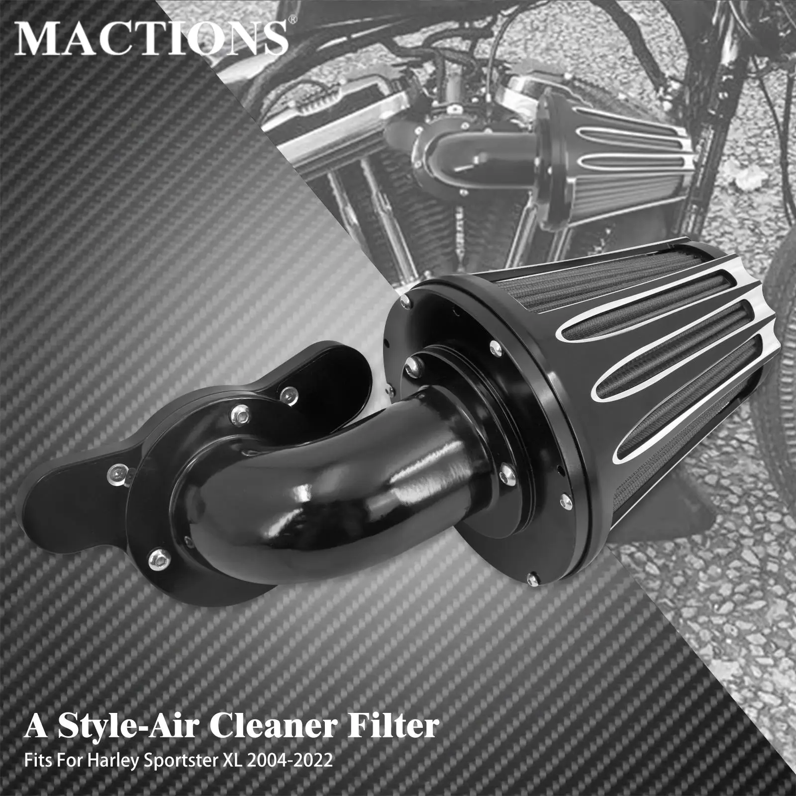 Motorcycle Air Cleaner Black Intake Filter For Harley Sportster XL 1200 883 72 48 Forty Eight Seventy Two Iron Super Low 04-2022