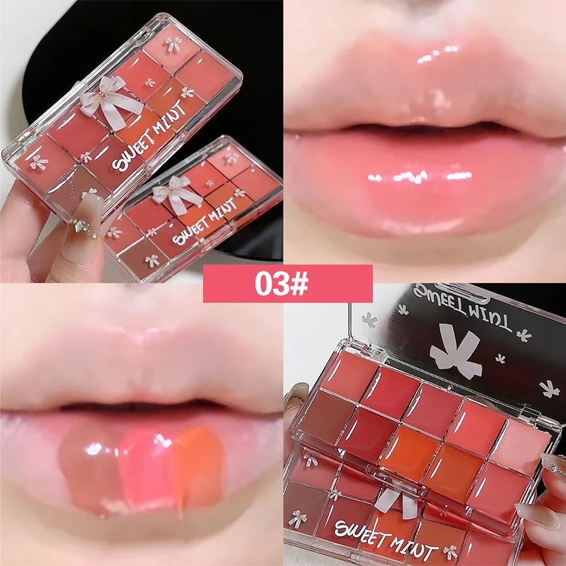 Jelly Lip Gloss Plate Moisturizes Lasting Natural Water Light Lip Gloss Waterproof Dry Moisturizes Lip Glaze Korean Lip Makeup