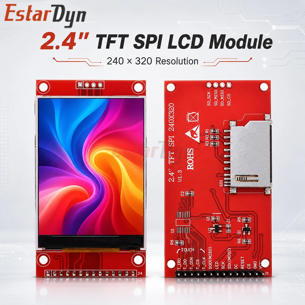 Estardyn 2.4-inch 240x320 4-wire SPI TFT LCD Display Module ST7789V/ILI9341 for Raspberry Pi DIY