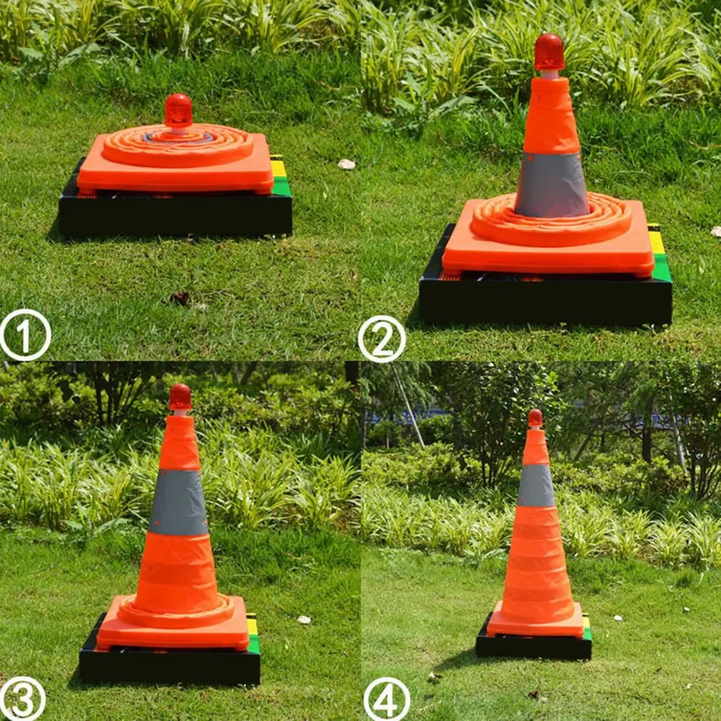 Hot Telescopic Folding Road Cone Barricades Warning Sign Reflective Oxford Traffic Cone Traffic Facilities For Road Safety