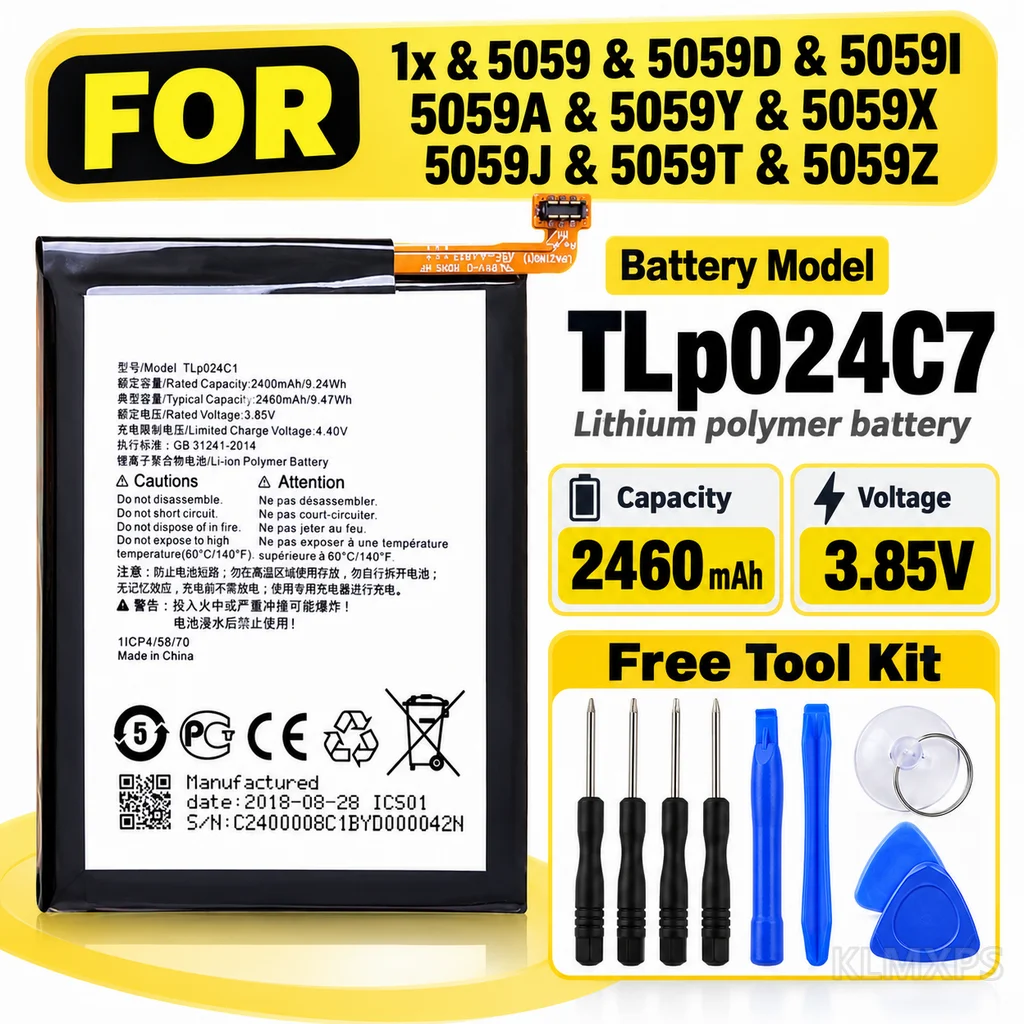 TLP024C7 Internal Li-ion Replacement Battery for Alcatel 1X 5059, 5059D, 5059I, 5059A, 5059Y, 5059X, 5059J, 5059T, 5059Z
