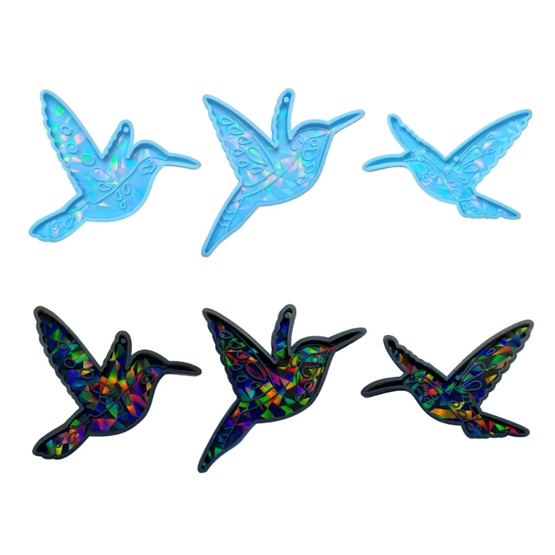 Keychain Silicone Resin Mold,Holographic Hummingbird-Silicone Mold for Epoxy Casting DIY-Home Decorations Jewelry Making