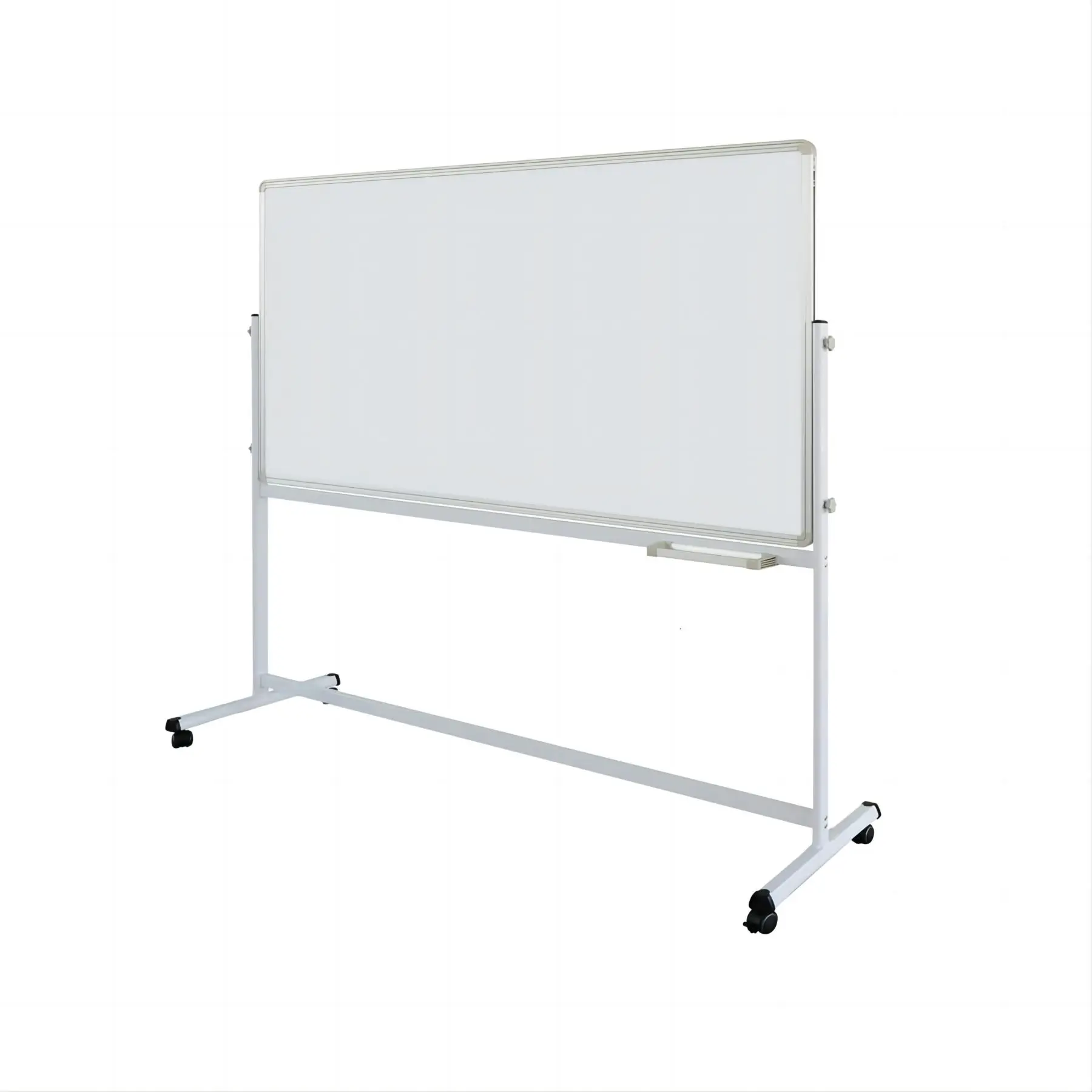 Mobile Whiteboard Stand 90x120cm, Double Sided Magnetic Whiteboard on Wheels, Mobile Standing White Board