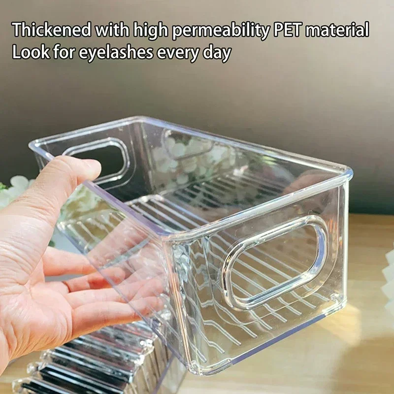 Transparent Eyelash Storage Box Makeup Organizer False Eyelashes Glue Pallet Holders Grafting Eyelashes Extension