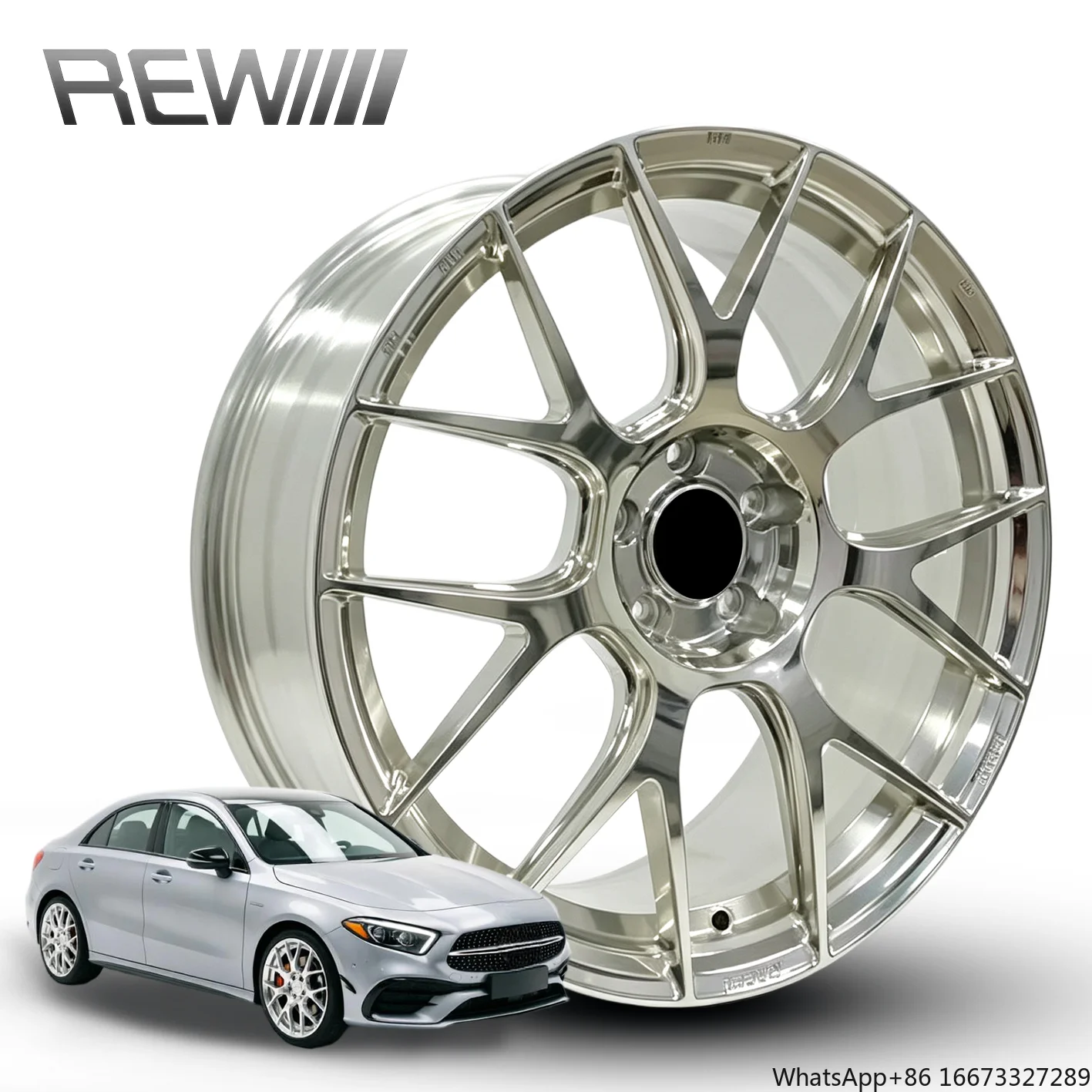 Silver Wheels 18-21 Inch 5x114.3, Deep Concave Big Cutout Dual Spoke Rims, Dynamic Balanced Stable High-Speed Daily Rim