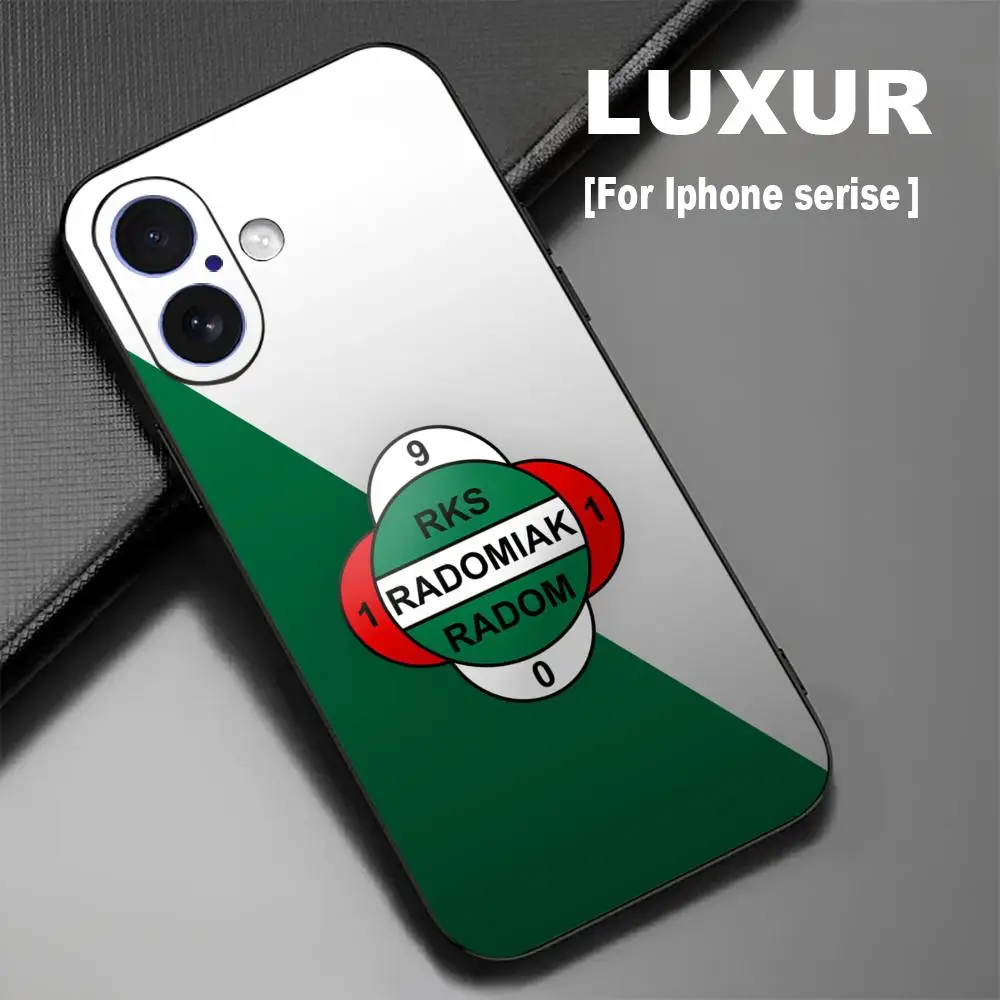Coque de téléphone Team Radomiak Radom Hot pour iPhone 17 16 15 14 13 12 X XR XS 8 Plus Mini Pro Max, souple, noire, antichoc