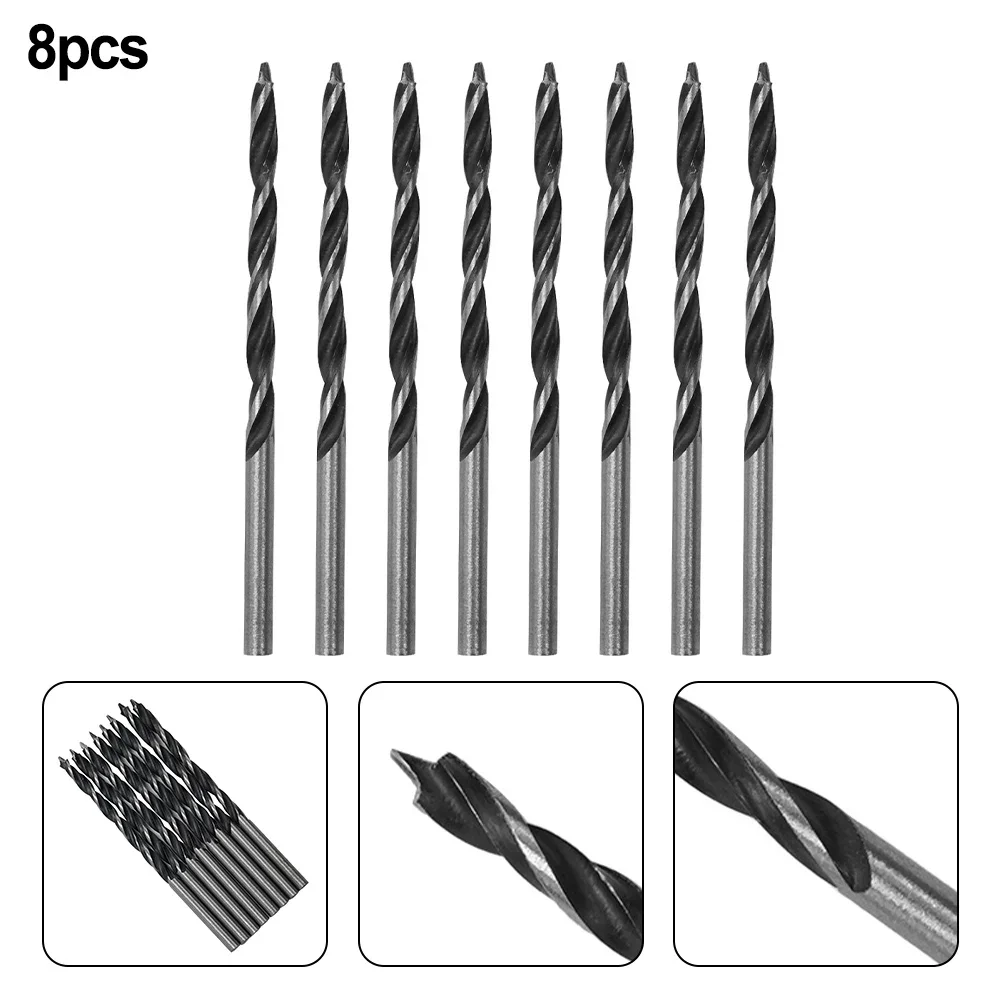 8Pcs 3MM Wood Drill Bit Set For Woodworking Spiral Drill Bit High Carbon Steel Wood Plank Hole Special Twist Drill Bit Hand Tool