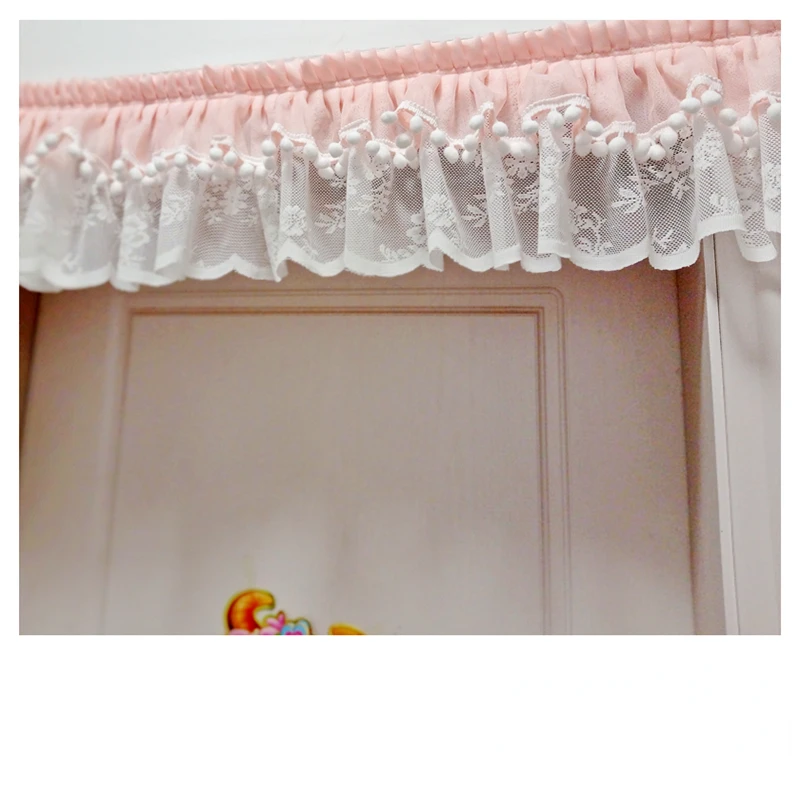 Double Layer Pleated Lace Curtain, Princess Style, Valance, Head Door, Kitchen Shelf, Bedisde, Household, Cafe, Wedding Decor