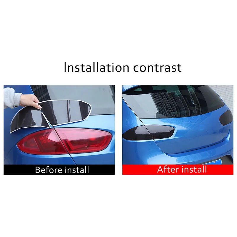 Rücklicht-Tönungsfolie PVC Rücklicht-Schutzfolie Heckleuchten-Zierfolie Auto-Gadgets für SEAT Leon Mk2 1P 2008-2012 – Detail 5