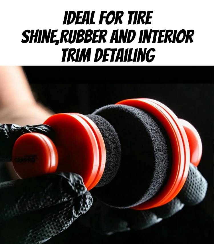 Lucullan XL Orange-Roter Reifenpflege-Applikator-Pinsel mit Weichen Nylonborsten für Reifenwände & -Kanten, Auto-Detailing – Detail 6