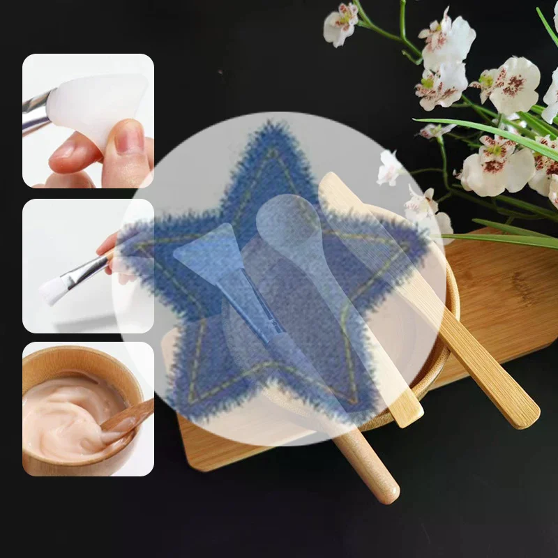 .1 مجموعة النساء سيدة لتقوم بها بنفسك قناع الوجه عدة قناع الوجه وعاء الخيزران خلط عصا ملعقة ملعقة عدة أدوات التجميل الجمال العناية بالبشرة