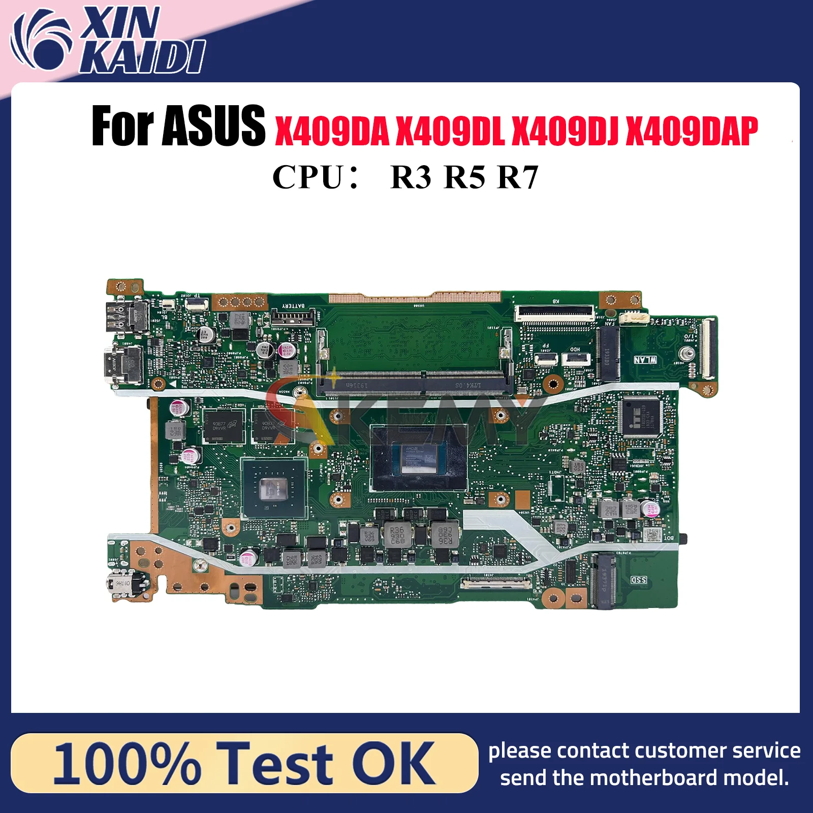 

X409DL Laptop Motherboard For ASUS X409DAP X409D X409DJ FL8700DA M509D D409D X409DL Y4200D M409D D509D Mainboard W/ R3 R5 R7 CPU