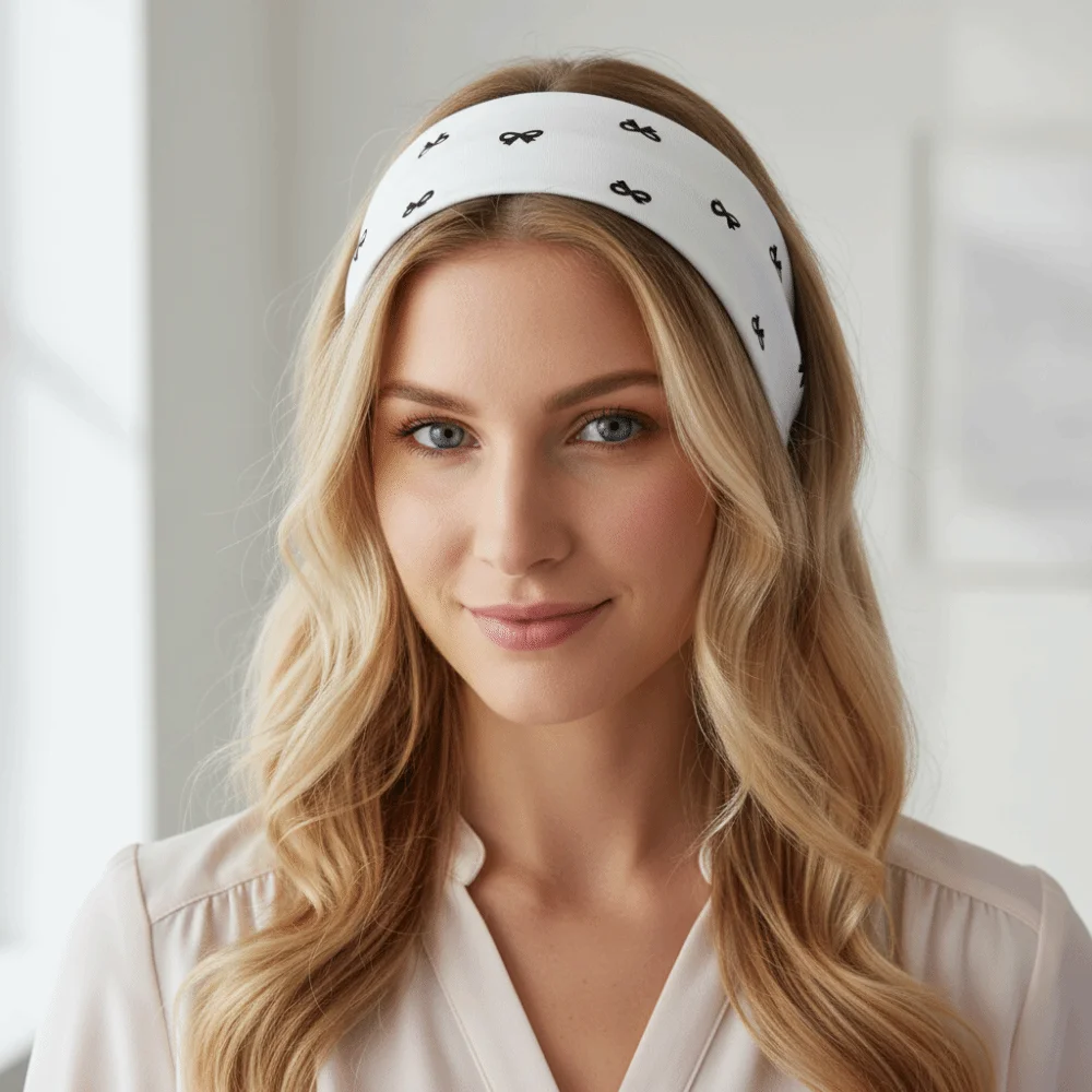 Fashion Bow Print Yoga Headband Sweat-absorbent Hair Accessories Sport Hairband Elastic Women's Hairband Sports