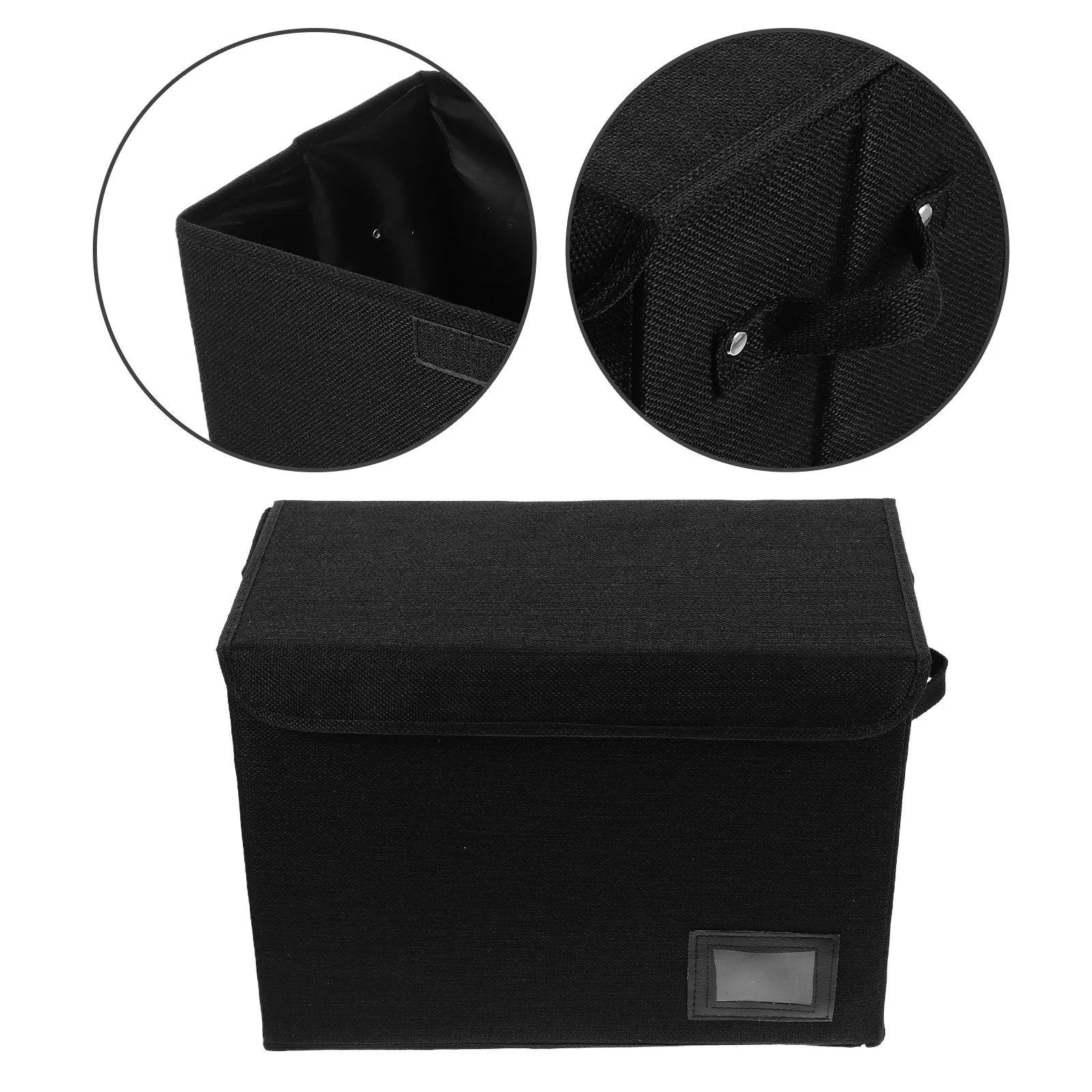 black-storage-box-organizer-for-storage-for-clothes-comic-book-reader-foldable-linen-suitable-books
