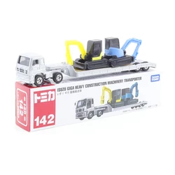 TAKARA TOMY Tomica Diecast  Long Type Tomica No.142 Isuzu Giga Heavy Equipment Transport Vehicle Metal Car Model Boys Toy Gift