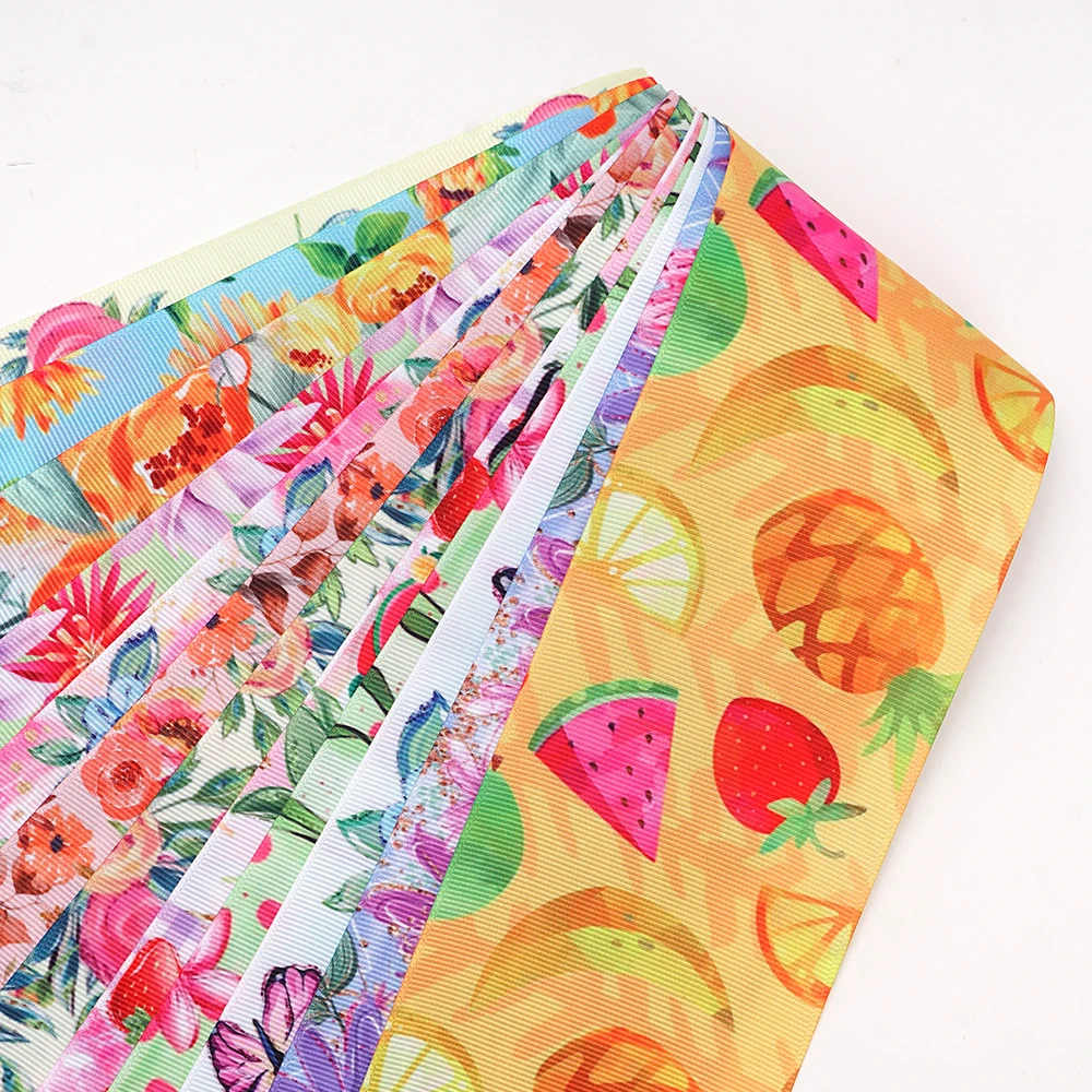 5 Yards Flower And Insects Printed Grosgrain Satin Ribbons For Bows DIY Craft Decoration Packaging Supplies. 70616