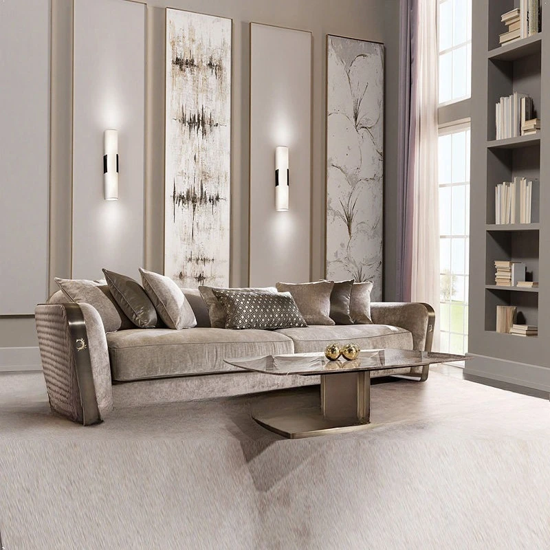 Changsha, luxury, fabric post-modern living room three-person sofa, Italian four-person sofa