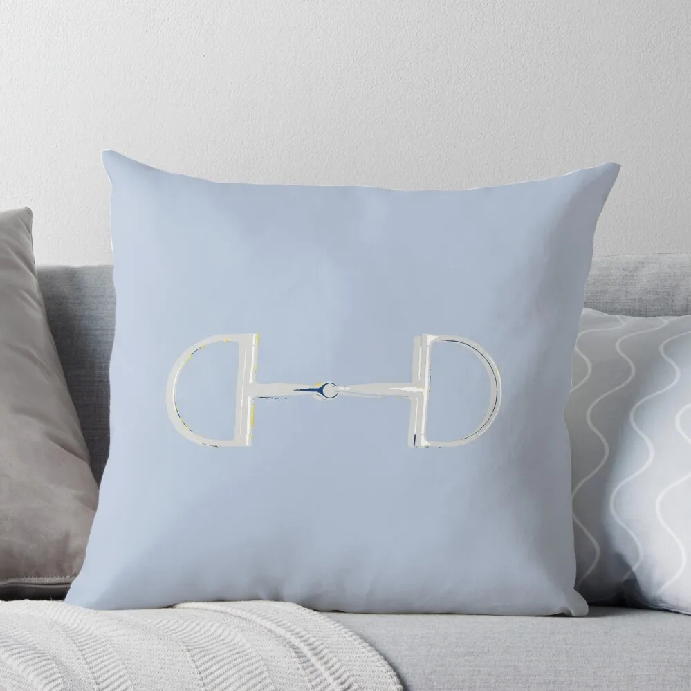 

Equestrian Snaffle Bit in Dove Gray and Silver Throw Pillow Luxury Pillow Case Decorative Cushion