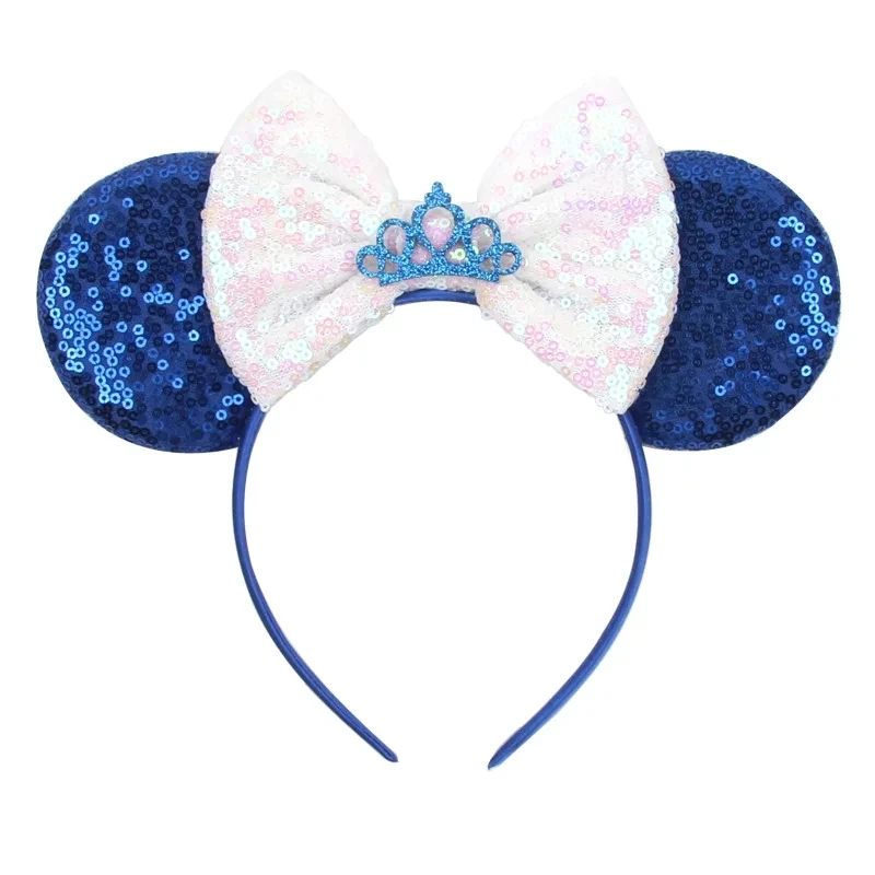 9.5 CM New Cute Glitter Crown Hairband Sequins Bows Mouse Ears Headband Kids Festival Party Cosplay Headband