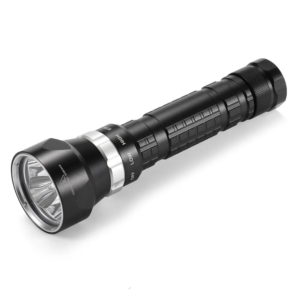 IPX8 LED Diving Flashlight 4*XHP50 dive Torch White/ Yellow light Underwater Waterproof Diver Lamp 3 Mode 26650 hunting Lantern