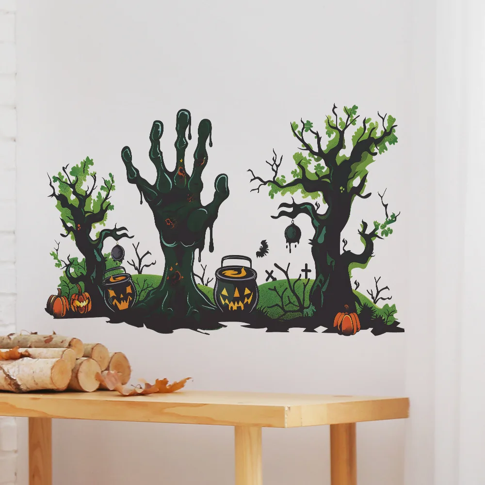 ملصقات مثيرة للهالوين، ملصقات حائط رعب مطبوعة متعددة، ديكور غرفة المعيشة في الهواء الطلق، شارات جو مهرجان الأشباح #5