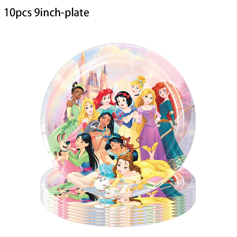 Disney Princess Birthday Party Supplies Snow White Bell Tablecloth Tableware Set for Kids Girls Baby Shower Princess Party Decor