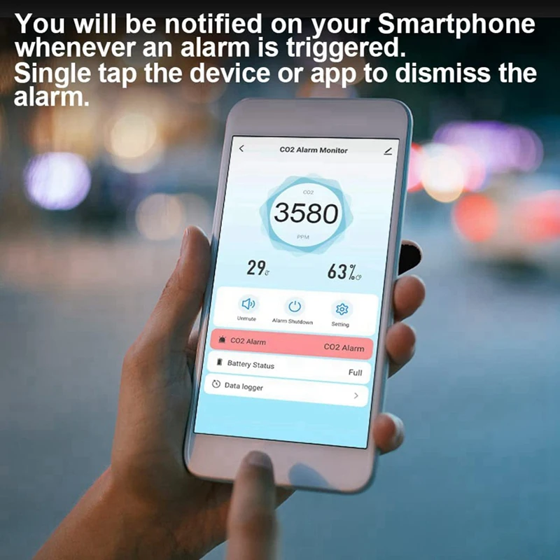 5 In 1 Tuya Air Quality Monitor Photoelectric Carbon Dioxide Detector Fire Alarm CO2 Temperature Humidity Detector