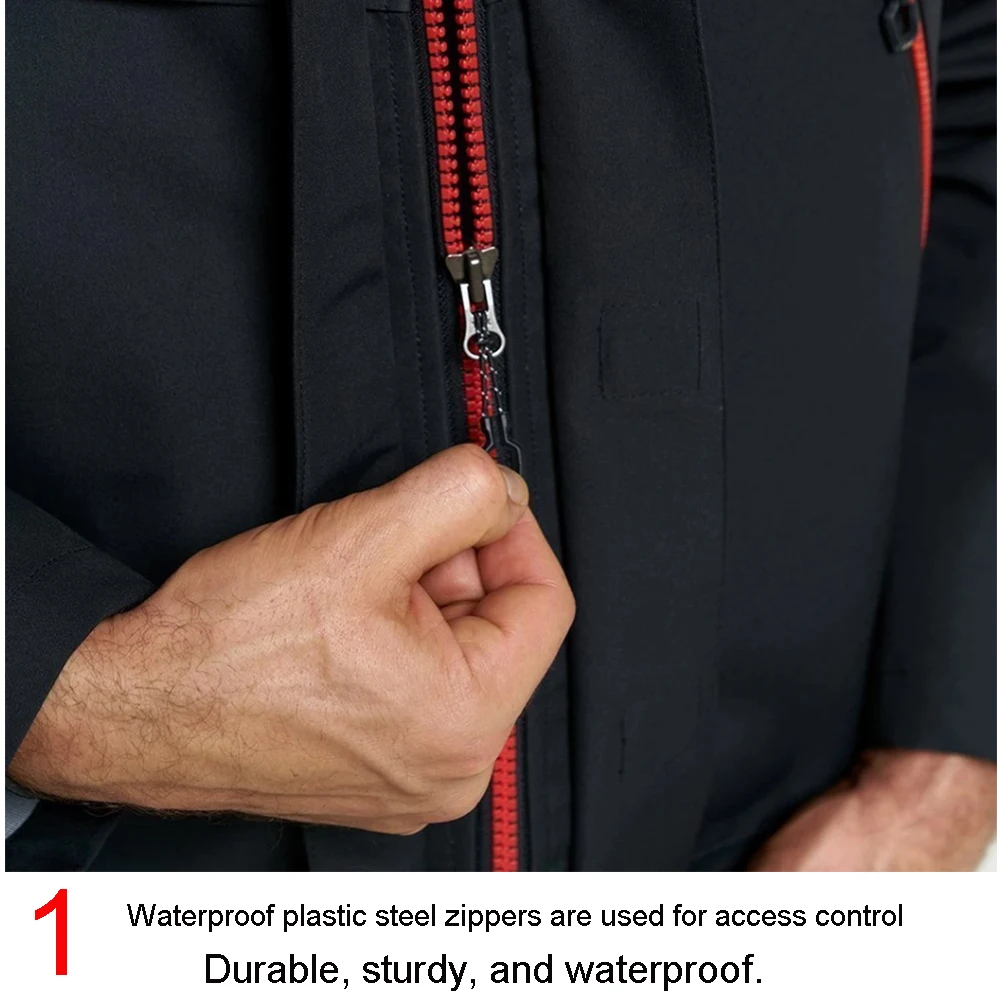 Wasserdichte Windjacke für Herren, Outdoor-Sport-Hardshell-Jacke zum Angeln, Kajakfahren, Segeln, winddichter Regenmantel zum Bergsteigen – Detail 13