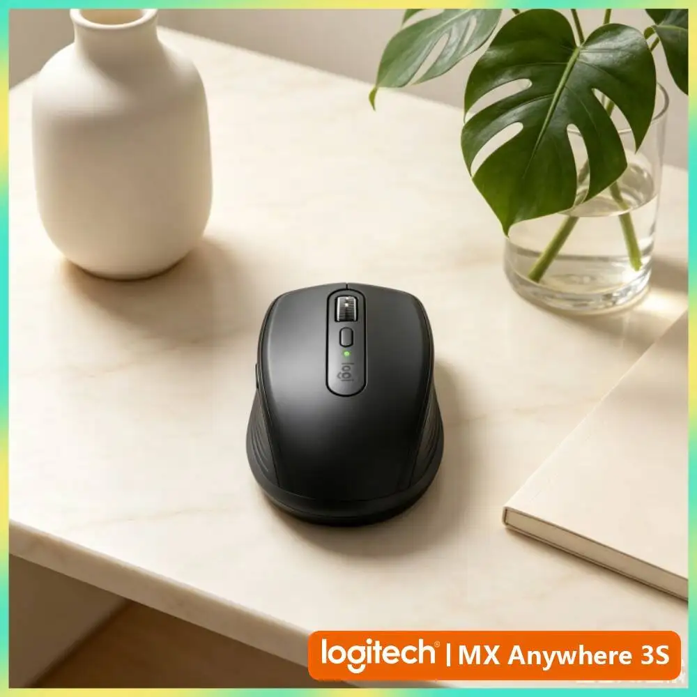 Wireless MX Anywhere 3S - Darkfield 8K DPI, 3-Device Sync, Silent Click, Great for Fitness Shop Daily Task & Small Office