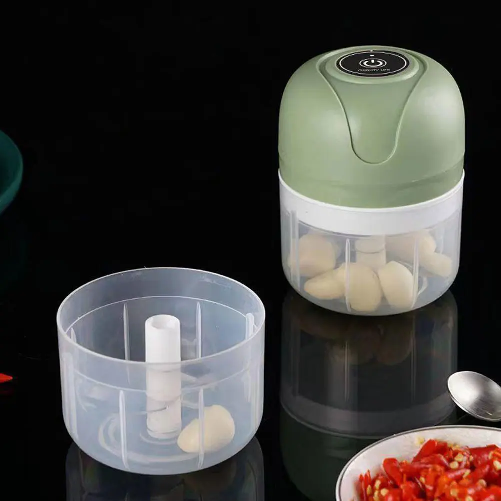 

Electric Garlic Masher 100ml Green Mini Kitchen Knife Vegetable Crusher Portable Wireless Stainless Steel