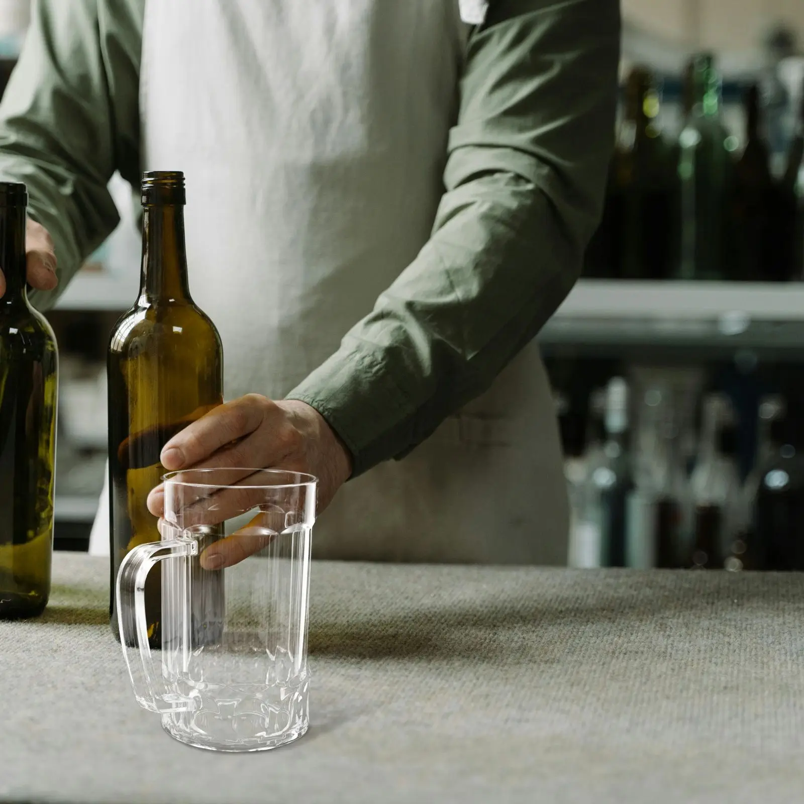 Tazze da birra in acrilico Tazze in plastica ad alta trasparenza con manico Tazza da acqua in materiale premium per feste in ristorante a casa