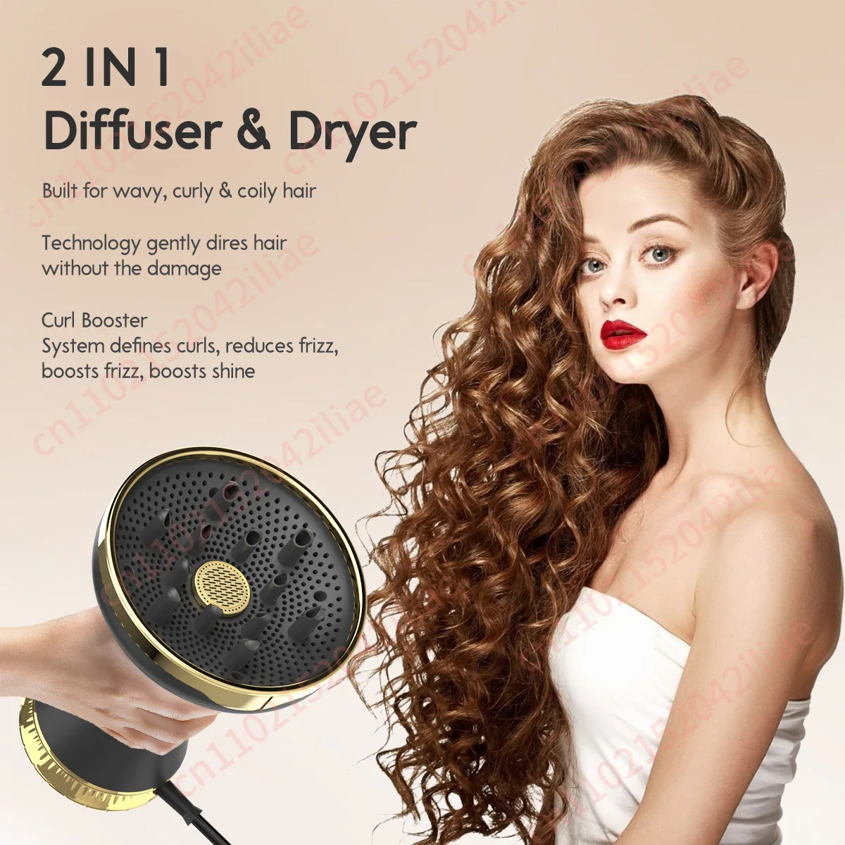 Auto Curl Diffuser Hair Dryer - Advanced Blow Dryer Attachment for Voluminous Curls