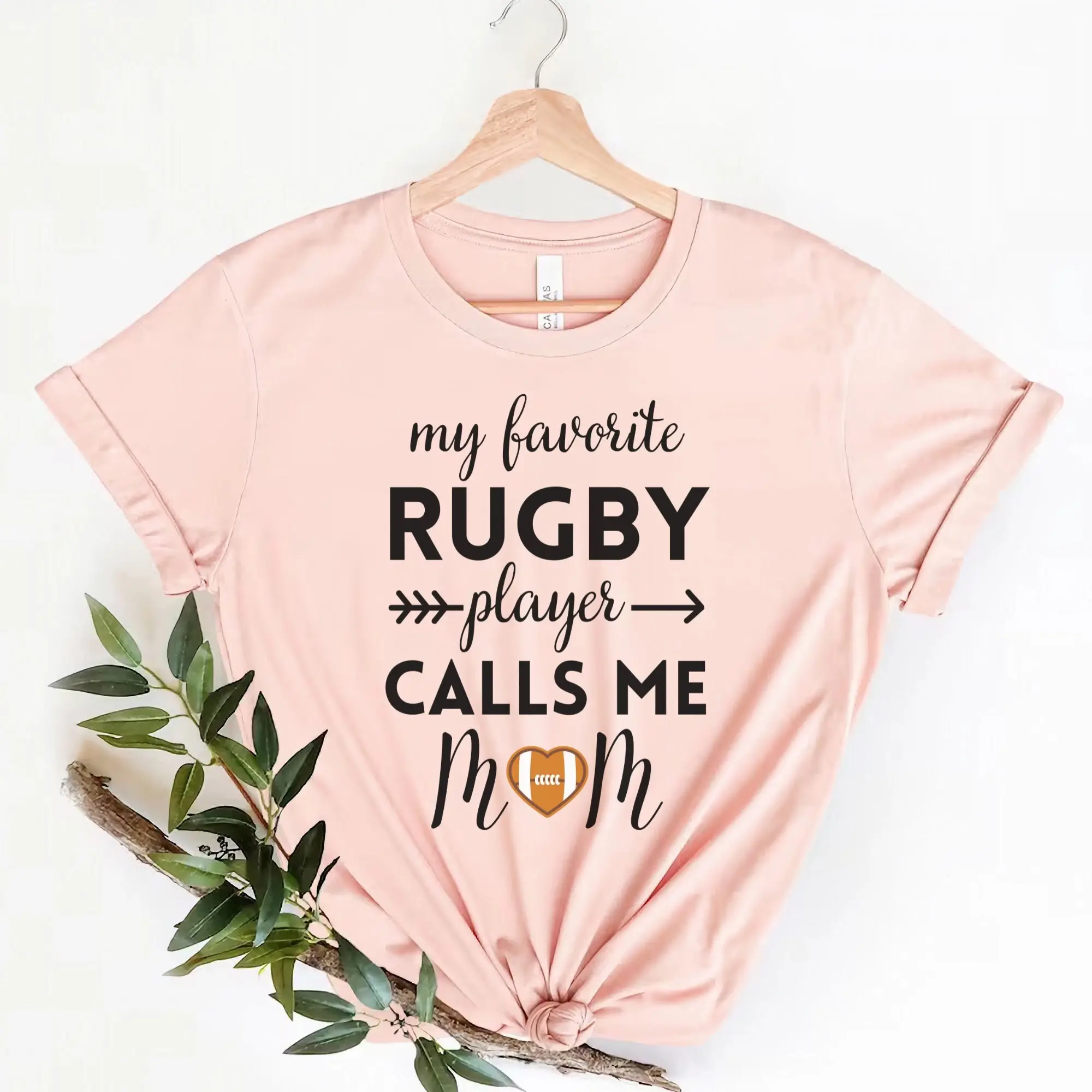 My Favorite Rugby Player Calls Me Mom T Shirt Ruby Mama Game Day For Sports