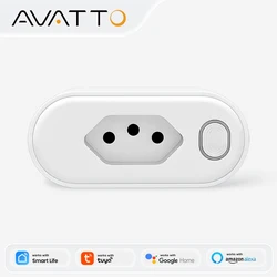 AVATTO WiFi Smart Plug , 16A/20A Brazil Standard Smart Life APP Remote Socket Voice Works for Tuya,Google Home,Alexa Echo