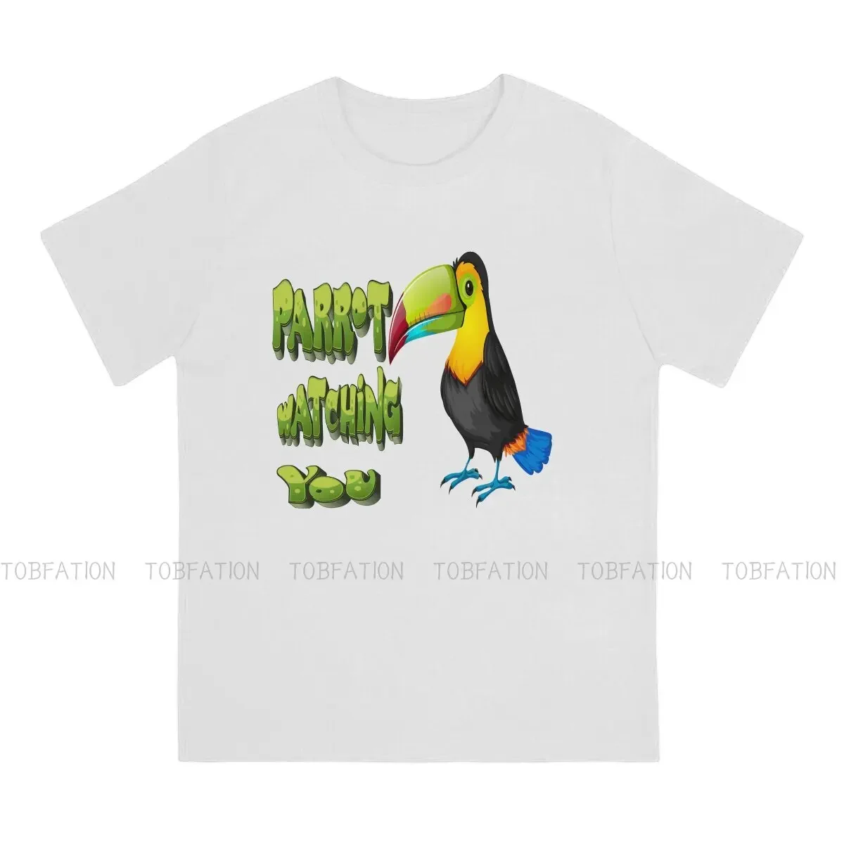 Parrot Animal Crewneck TShirts Watching You Quote Classic Distinctive Men's T Shirt New Trend Tops 6XL