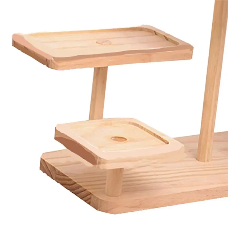 A21Q -Display Riser Desktop Cabinet Organizer Wood Display Stand Shelf For Collection Flower Pot Dessert Cupcake Party