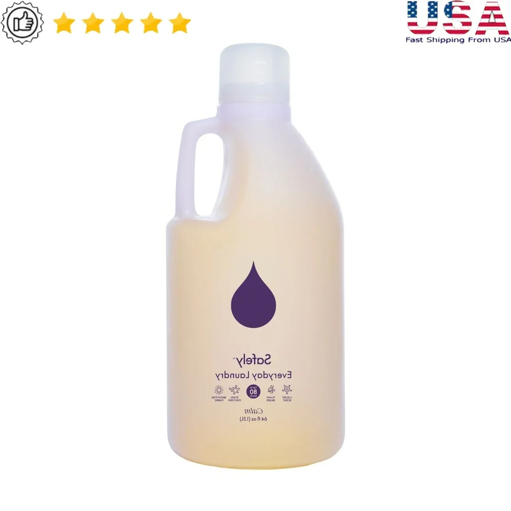 

Eco-Friendly Laundry Detergent Calm Scent Natural Stain Fighter Concentrated Formula 64 oz Plant-Based Enzymes Gentle on Skin 80
