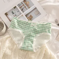 5Pcs/set Pure Cotton Sweet Bow Lace Women Panties Mid-Waist Girls Briefs Floral Underpants Soft Shorts Sexy Female Lingeries 5