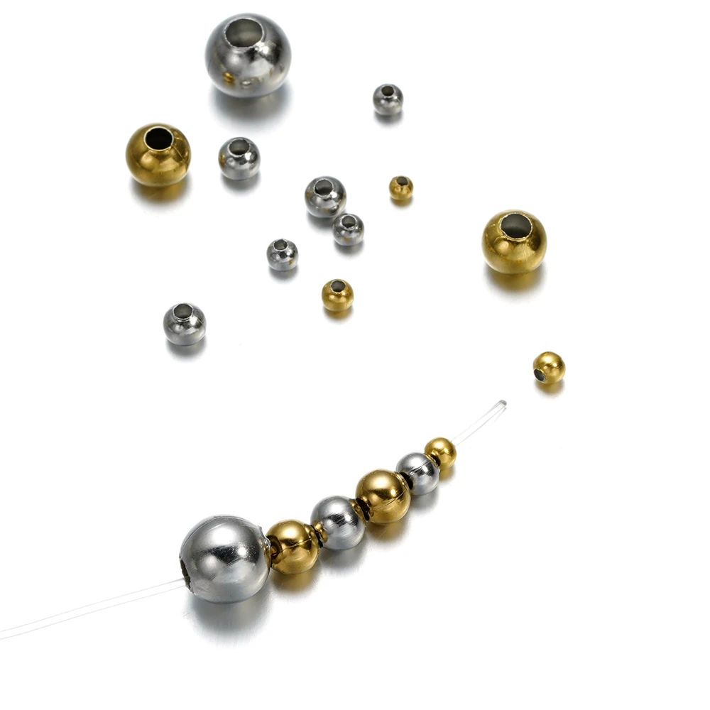 20-300Pcs 2-8mm Stainless Steel Gold Color Spacer Beads Charm Loose Bead for DIY Bracelets Necklace Jewelry Making Supplies image 4