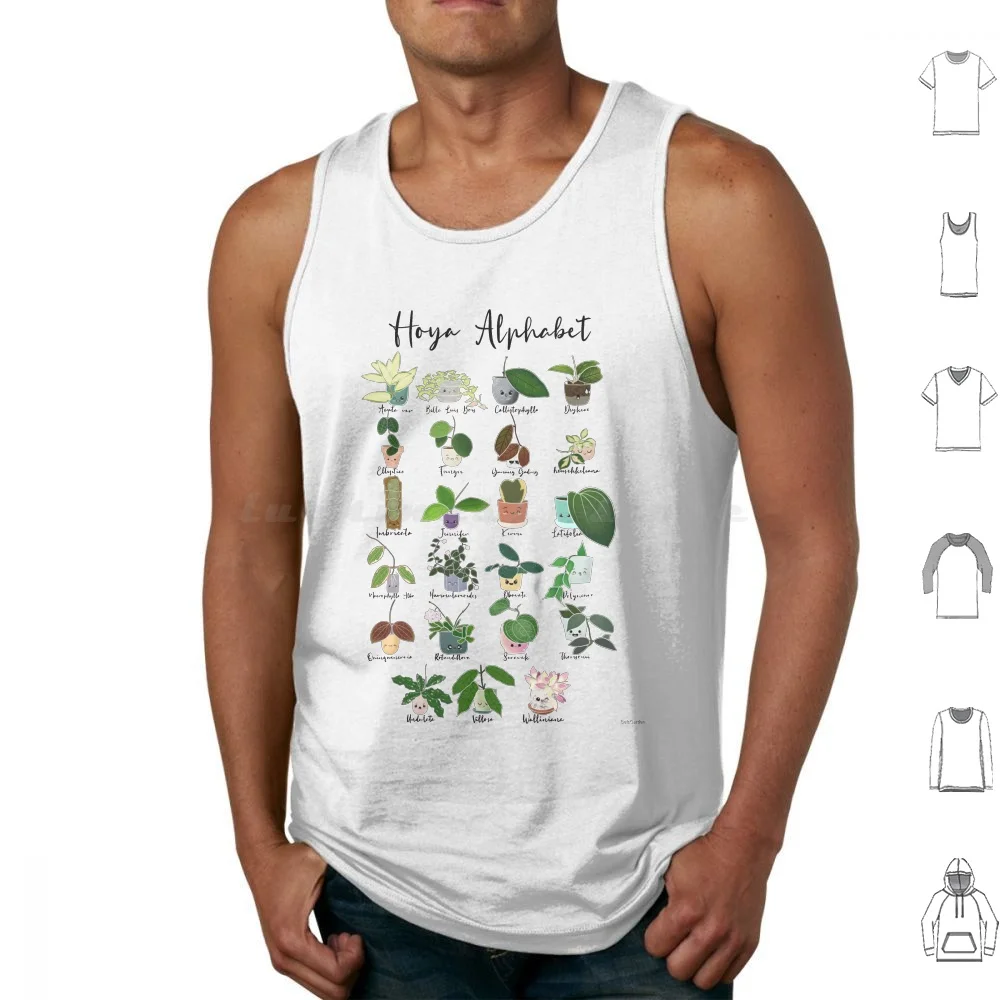 Camisetas sin mangas con letras del alfabeto Hoya, plantas de interior Hoya, Plant Lady, Kawaii, linda amante de las plantas, Mamá de plantas, Cuarentena, Hoyamygosh